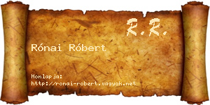 Rónai Róbert névjegykártya